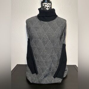 Joseph A Oversized Poncho Sweater Geometric Black Size XXL